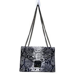 Gray Vegan Leather Snake Print Badgley Mischa Small Shoulder Purse Chain Rivet
